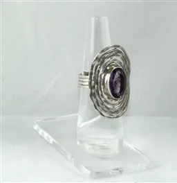 Amethyst Oval Faceted Cut Silver Rings in Jaipur